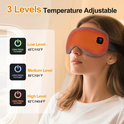 RestoreEyes Heated Eye Mask - Black front view