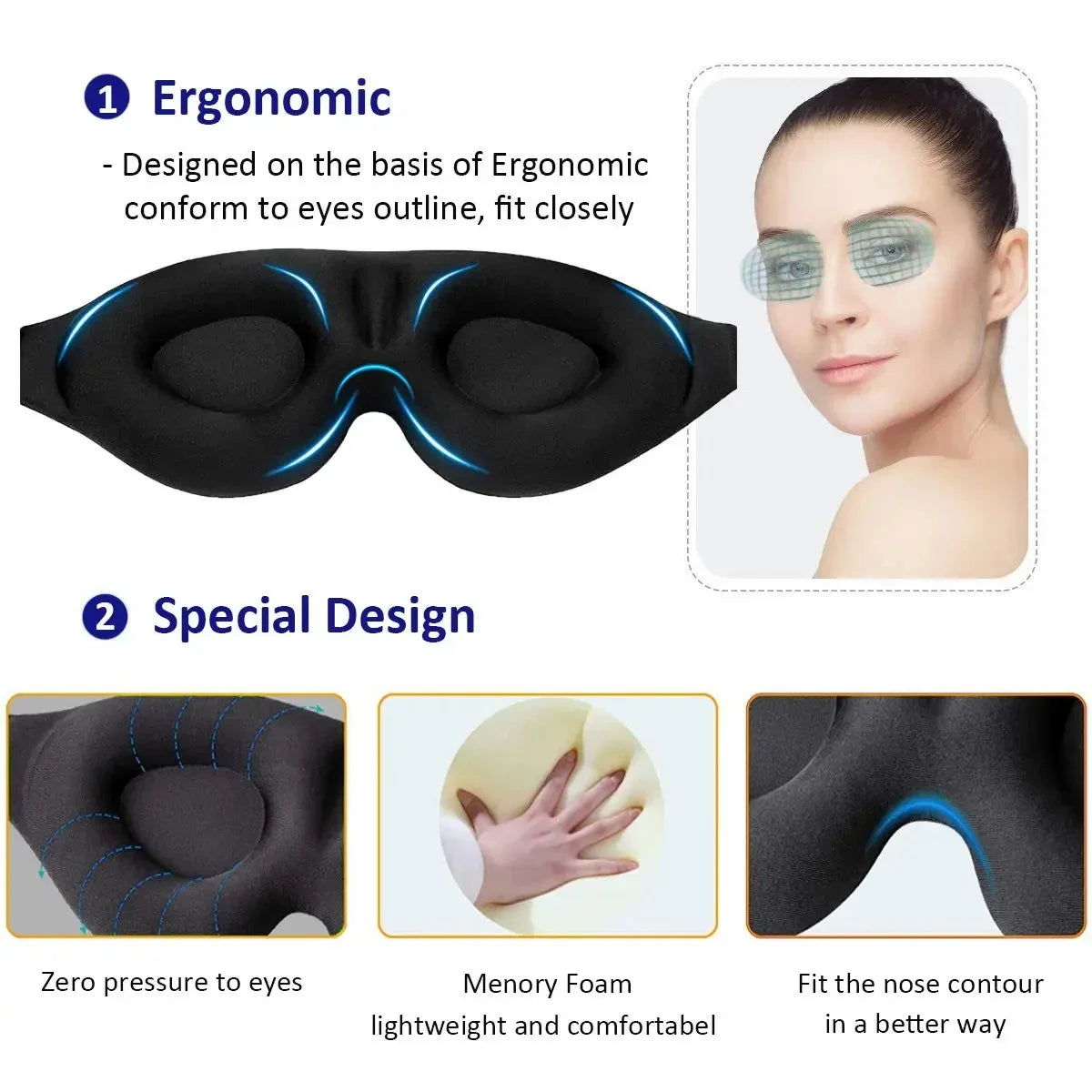 DreamWeight ergonomic 3D contoured design with memory foam
