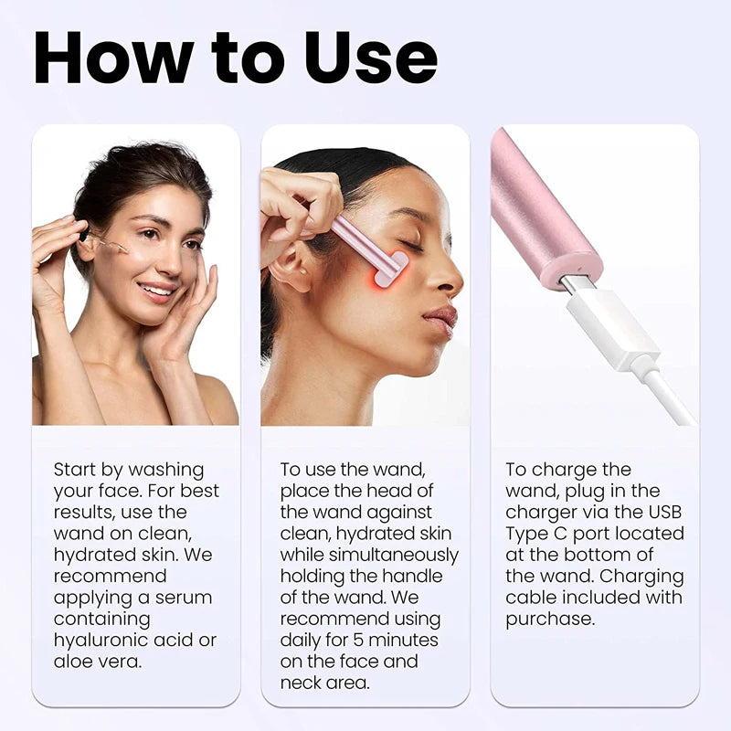 GlowWave — Red Light Therapy Facial Wand