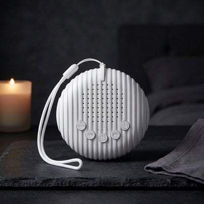 SoundSleep mini white noise machine round disc dark bedroom candle