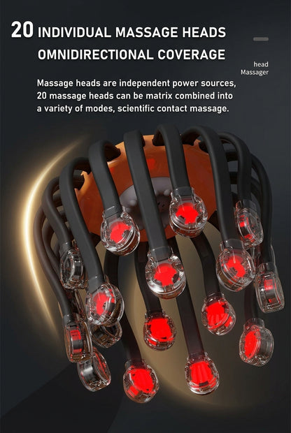 ScalpZen tentacles with red LED therapy lights closeup