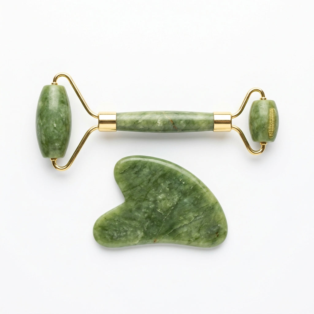 GlowRitual jade roller and gua sha set