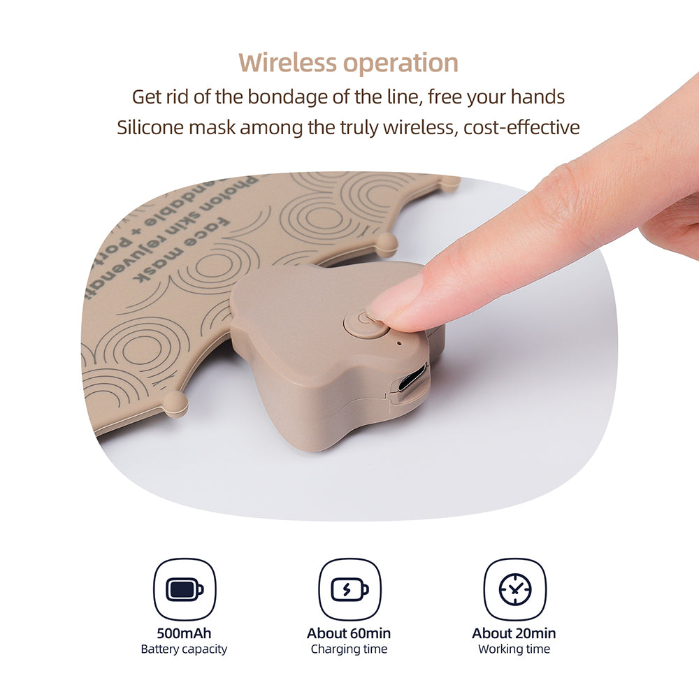 LumiMask Beige — wireless USB rechargeable back view